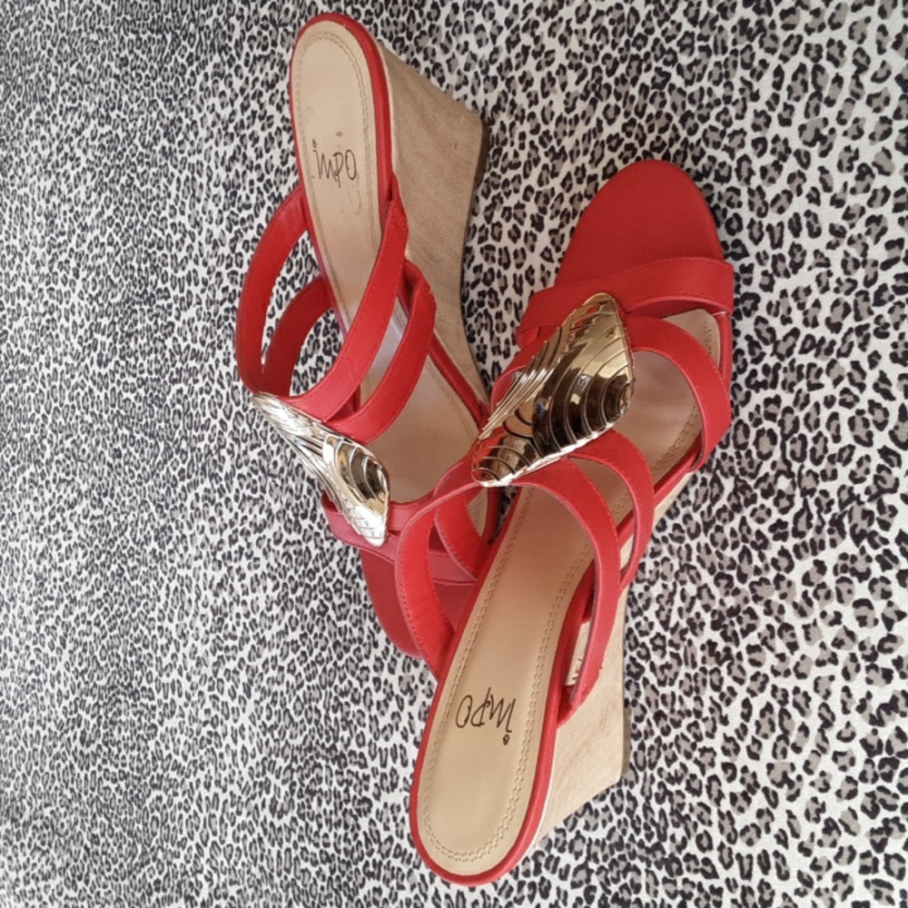 Impo red wedge sandals SZ 9 - Picture 3 of 11